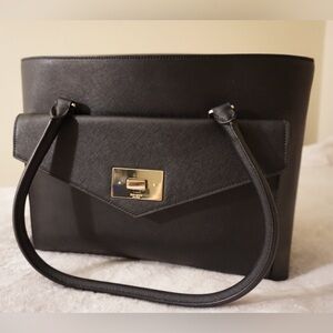 Kate Spade Black Shoulder Bag with Gold Clasp